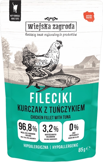 Picture of Karma mokra dla kota Fileciki Kurczak z tuczykiem (dorosy) 85g