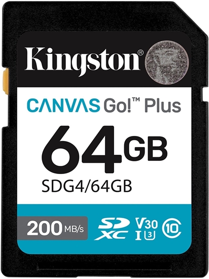 Изображение Karta Kingston Canvas Go! Plus (Gen4) SDXC 64 GB Class 10 UHS-I/U3 V30 (SDG4/64GB)
