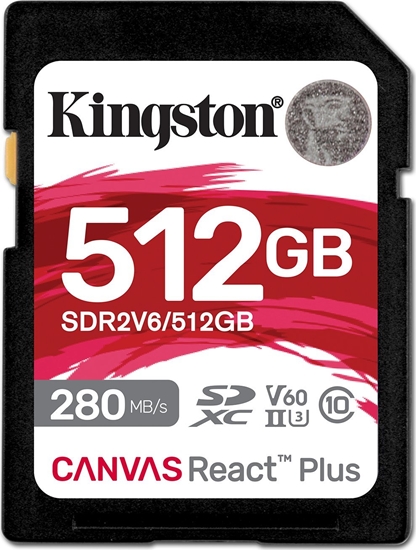 Picture of Karta Kingston Canvas React Plus SDXC 512 GB Class 10 UHS-II/U3 V60 (SDR2V6/512GB)