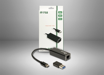 Attēls no Karta sieciowa Inter-Tech Inter-Tech LAN-Adapter Argus IT-732 USB-C Gigabit Ethernet