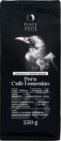 Picture of Kawa ziarnista Black Crow White Pigeon Peru Cafe Femenino 250 g