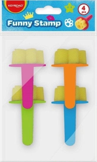 Picture of Keyroad Stempel piankowy do malowania KEYROAD, 4 szt., róne ksztaty, zawieszka