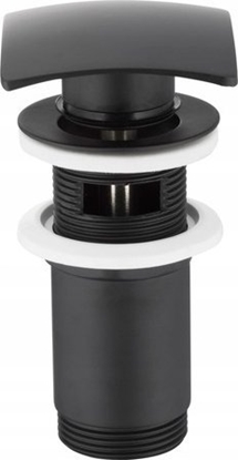 Attēls no KFA SPUST UMYWALKOWY TYPU KLIK-KLAK, DUY KWADRATOWY Z PRZELEWEM, CZARNY