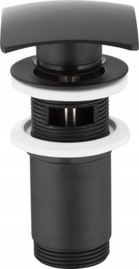 Picture of KFA SPUST UMYWALKOWY TYPU KLIK-KLAK, DUY KWADRATOWY Z PRZELEWEM, CZARNY