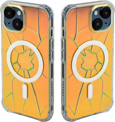 Изображение Kingxbar Etui silikonowe MagSafe Kingxbar PQY Crack Series do iPhone 15 - holograficzne