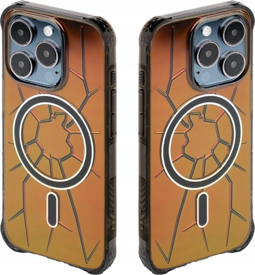 Picture of Kingxbar Etui silikonowe MagSafe Kingxbar PQY Crack Series do iPhone 15 Pro - czarne