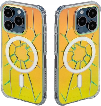 Изображение Kingxbar Etui silikonowe MagSafe Kingxbar PQY Crack Series do iPhone 15 Pro - holograficzne