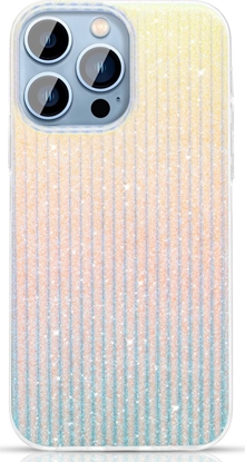 Изображение Kingxbar Kingxbar Travel Series luksusowe eleganckie etui na iPhone 13 Pro niebiesko-pomaraczowy (Clouds)