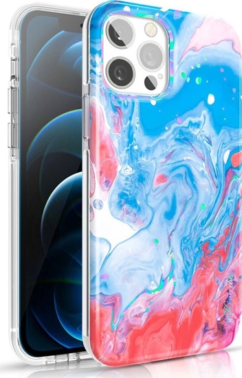Изображение Kingxbar Kingxbar Watercolour Series kolorowe etui do iPhone 12 Pro Max niebieskoróowy