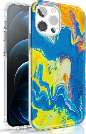 Изображение Kingxbar Kingxbar Watercolour Series kolorowe etui do iPhone 12 Pro Max ótoniebieski