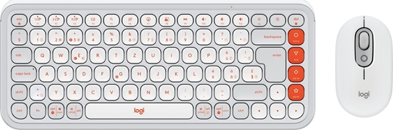 Изображение Klawiatura + mysz Logitech POP Icon Combo biao-pomaraczowe (920-013276)
