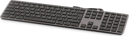 Picture of Klawiatura LMP Large Font USB Keyboard 110 keys wired USB keyboard with 2x USB and aluminum upper cover - German - space gray