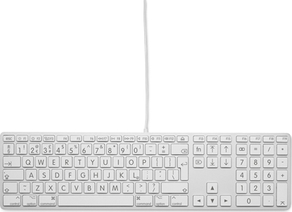 Изображение Klawiatura LMP Large Font USB Keyboard 110 keys wired USB keyboard with 2x USB and aluminum upper cover - UK English