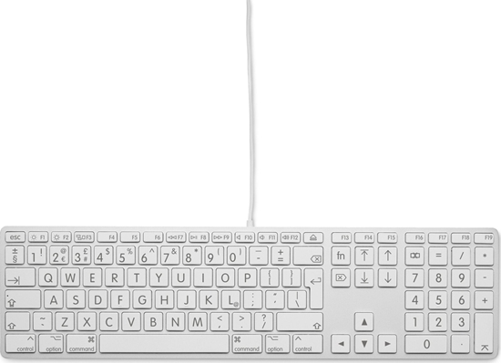 Picture of Klawiatura LMP Large Font USB Keyboard 110 keys wired USB keyboard with 2x USB and aluminum upper cover - UK English