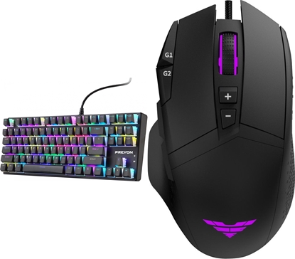 Attēls no Klawiatura PREYON Brown Blitz Claw (PBRBC87B) + Mysz Preyon Falcon Gaming (PFG27B)