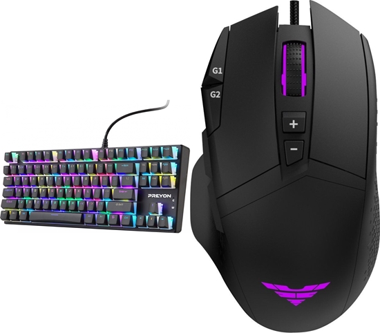 Picture of Klawiatura PREYON Brown Blitz Claw (PBRBC87B) + Mysz Preyon Falcon Gaming (PFG27B)