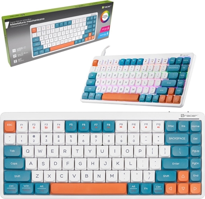 Attēls no Klawiatura Tracer TRACER TRAKLA47309 Klawiatura mechaniczna FINA 84 biaa