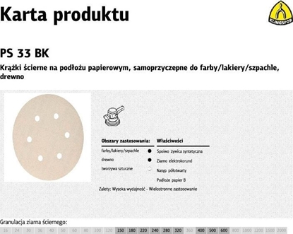 Attēls no Klingspor KREK CIER.CZEP.PS33BK OTW.FI=150 GR.150(45543F) OP.100SZT