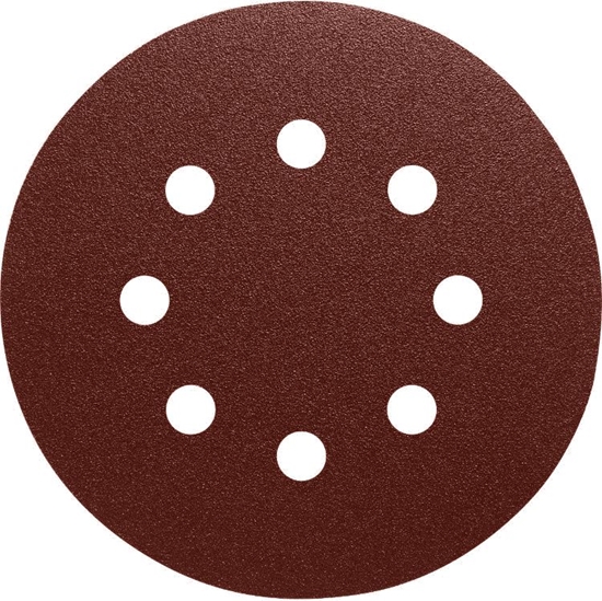 Picture of Klingspor krek cierny 125mm PL28CK granulacja 80 GLS5 8 otworów 50 sztuk (270679)