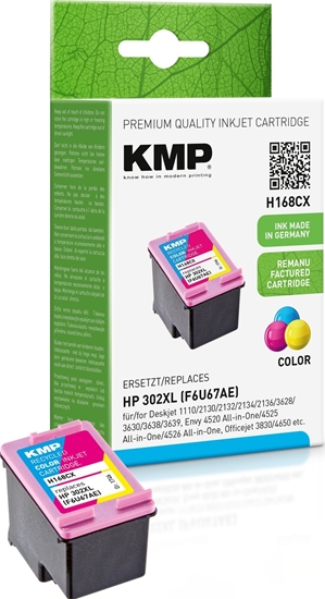 Picture of KMP H168CX ink cartridge color compatible with HP F6U67AE