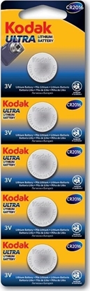 Attēls no Kodak BATERIA GUZIKOWA KODAK CR2016 MAX LITHIUM ULTRA 5pcs blister