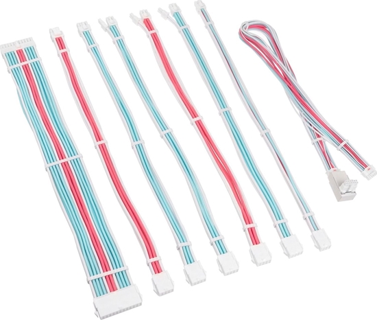Picture of Kolink Kolink Core Pro Braided Cable Extension Kit 12V-2x6 Type 2 - Brilliant White/Neon Blue/Pure Pink