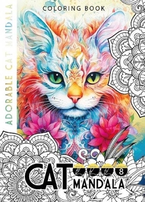 Изображение Fresh Kolorowanka A4 8 obrazków Cat mandala Koty