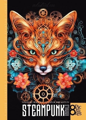 Изображение Kolorowanka A4 8 obrazków Steampunk Lis