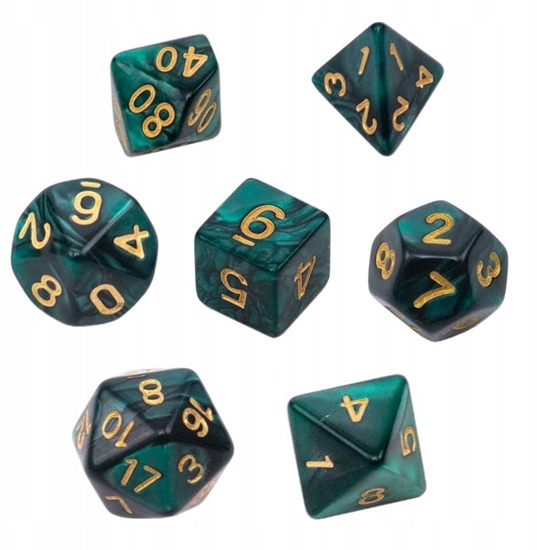 Picture of Rebel Komplet ko¶ci REBEL RPG - Per³owe - Ciemnozielone