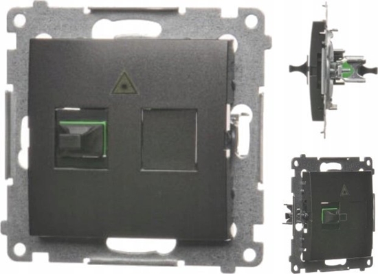 Picture of Kontakt-Simon Gniazdo wiatowodowe, optyczne Kontakt Simon 54 DGS1.01/49 pojedyncze SC/APC modu czarne