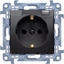 Изображение Kontakt-Simon Gniazdo wtyczkowe Kontakt-Simon Simon 10 CGSZ1B.01/49 Schuko do wersji IP44 z uszczelk - klapka w kolorze pokrywy modu 16A, 250V~, zaciski rubowe czarny mat