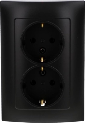 Picture of Kontakt-Simon Gniazdo wtyczkowe Kontakt-Simon Simon 10 CGSZ2/49 Schuko podwójne 16A, 250V~, zaciski rubowe czarny mat