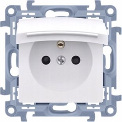 Picture of Kontakt-Simon Gniazdo wtyczkowe pojedyncze do wersji IP44 - bez uszczelki - klapka w kolorze pokrywy biay 16A
