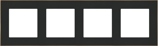 Изображение Kontakt-Simon Ramka poczwórna Kontakt-Simon 55 TRD4.166/149 DUO czarna/zota