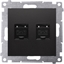 Picture of Kontakt-Simon Simon 54 Gniazdo komputerowe podwójne RJ45 kategoria 6 z przeson przeciwkurzow (modu) czarny mat D62.01/49
