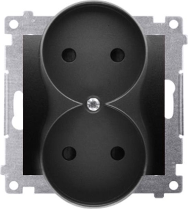 Picture of Kontakt-Simon Simon 54 Gniazdo wtyczkowe b/u z przes. podwójne (modu) 16A 250V zaciski rub. czarny mat do ramek S54 PREMIUM DG2MZ.01/49