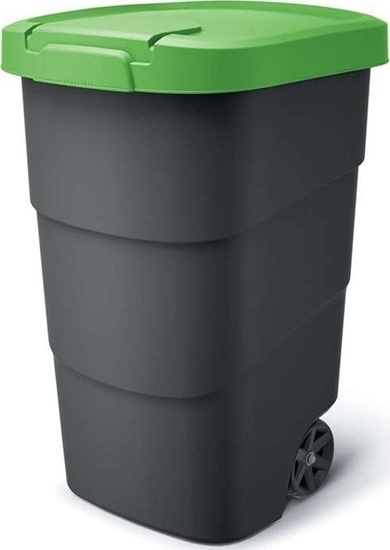 Picture of Kosz na mieci Prosperplast Kosz na mieci WHEELER 95L KUBE Zielona Pokrywa