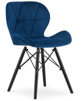 Изображение Krzeso LAGO Aksamit - granatowe / nogi czarne x 1