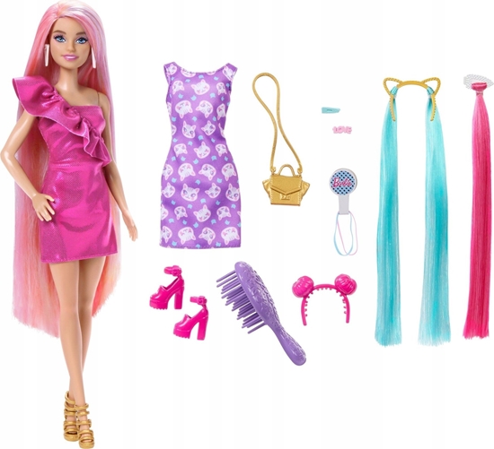 Изображение Lalka Barbie Mattel Zabawa wosami + akcesoria (JDC85)