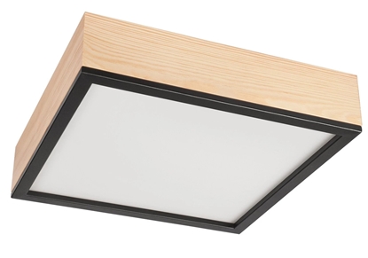 Picture of Lamkur Oak Square 48857 plafon lampa sufitowa 4x15W E27 sosna/czarny