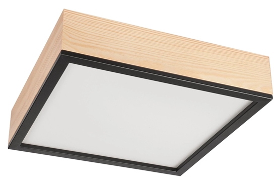 Picture of Lamkur Oak Square 48857 plafon lampa sufitowa 4x15W E27 sosna/czarny
