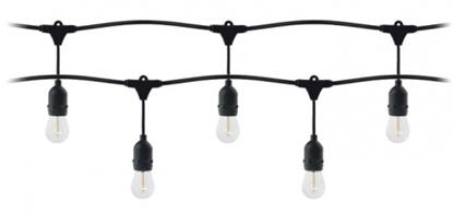 Picture of Lampu virtene 10 metri, IP44, melna + 10 LED spuldzes 1W E27,  3000K + 1 papildus spuldze