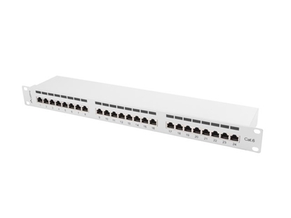 Изображение Lanberg 19" Patchpanel 1U 24-Port CAT.6 FTP geschirmt gr