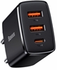 Picture of Lādētājs Baseus Compact Quick Charger 2 x USB + USB-C 30W Black