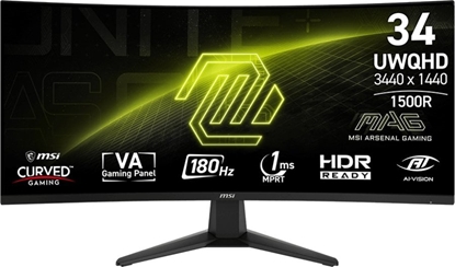 Attēls no LCD Monitor|MSI|MAG 346CQ|34"|Gaming/Curved|Panel VA|3440x1440|16:9|180 Hz|1 ms|MAG346CQ