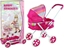Picture of Lean Sport Import LEANToys Wózek Spacerówka Dla Lalek Róowy z Kolorowym Daszkiem 66 cm