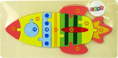 Изображение Lean Sport Zestaw Drewnianych Puzzli Rakieta Liczby