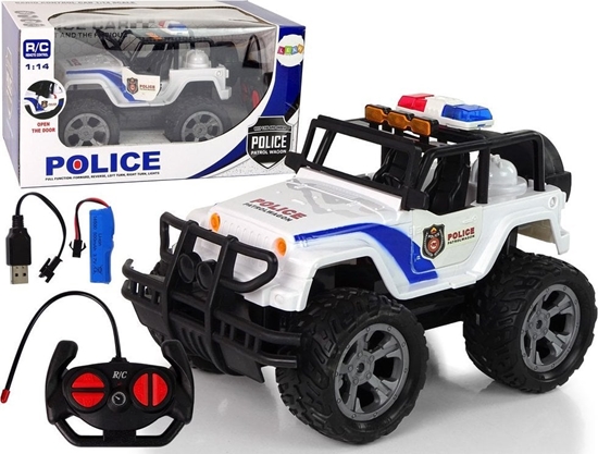 Picture of LeanToys Auto R/C Policja Jeep Policyjny 1:14 Zdalnie Sterowane Efekty wietlne