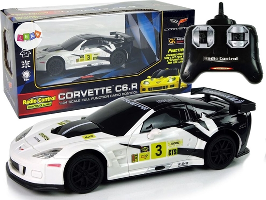 Picture of LeanToys Auto Sportowe Wycigowe R/C 1:24 Corvette C6.R Biay 2.4 G wiata