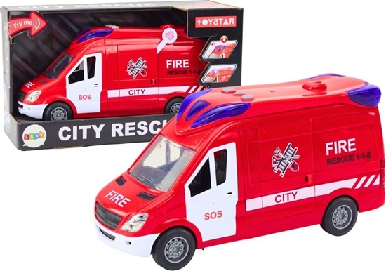 Picture of LeanToys Auto Straackie Wóz wiata Dwiki Otwierane Drzwi Napd Czerwony